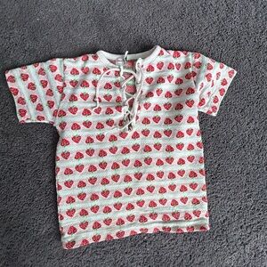 Vintage Strawberry Print Kids Shirt